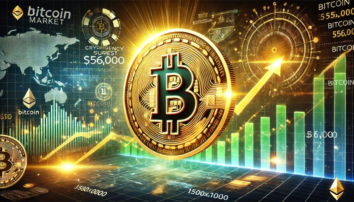 Cryptocurrency Market Sees Significant Gains as Bitcoin Surges Past $56,000